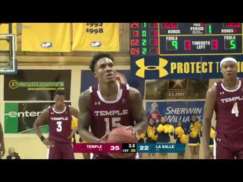 Nate Pierre-Louis: Temple vs La Salle | 21 Points | 12 Rebounds | 4 Assists