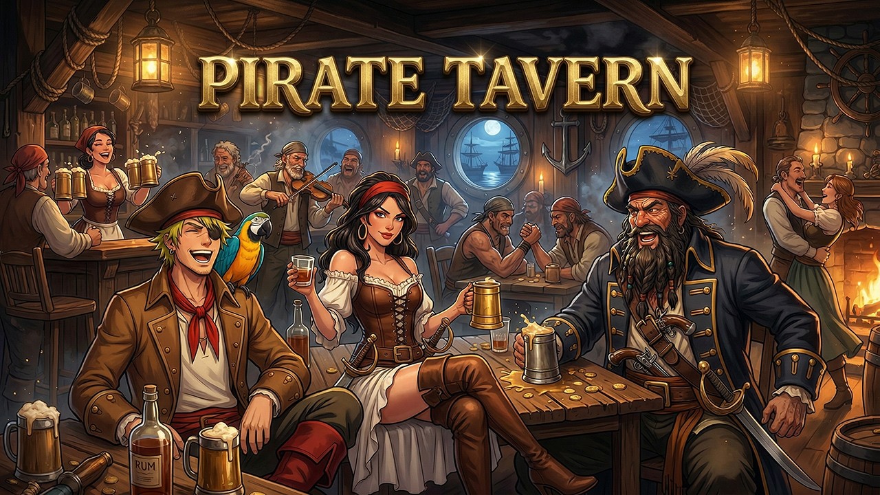 Pirate Tavern 🏴‍☠️ 3 Hours of Upbeat Pirate Music | Sea Shanty & Fantasy Tavern Ambience 4K
