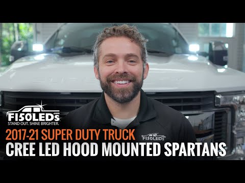 2017+ F250 SUPER DUTY CREE LED HOOD MOUNTED SPARTAN KIT F150LEDS.COM