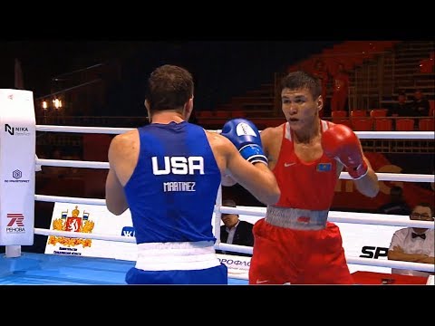 Round of 16 (75kg)  KULAKHMET Tursynbay (KAZ) vs MARTINEZ Javier (USA) /AIBA World 2019