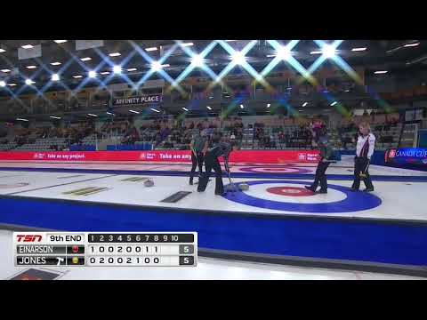 #cancup2018 [F-9E] "Classic!" Jennifer Jones cracks 3 on Kerri Einarson