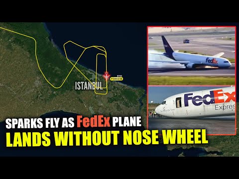 Breathtaking Moments at Istanbul Airport: FedEx plane LANDS WITHOUT NOSE WHEEL!