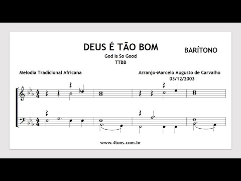 TTBB 0255 5B DEUS É TÃO BOM BARÍTONO MIDI