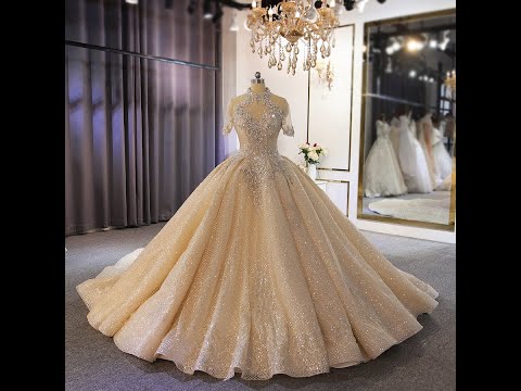 NS3815 Amanda Novias Champagne ball gown lace beading...