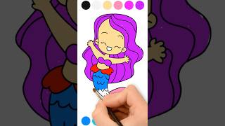 Let's Color a Cute Mermaid | Kids Drawing Tutorial 🧜♀️ #kidslearning