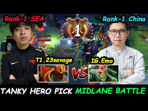 T1 23savage Davion Dragon Knight 12K MMR immortal Rank1 SEA vs Rank1 China IG.Emo Dota 2 Gameplay