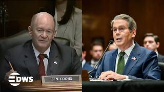 HEATED EXCHANGE: Senator Coons vs Bessent Fiery Clash Over Sanctions And War Funding Claims | AC14