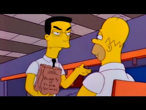 Homer Simpson eating Grimey's lunch