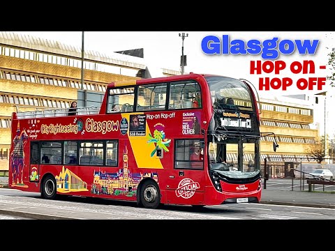 Open Top double decker HOP ON - HOP OFF bus tour - Full loop Glasgow city sightseeing