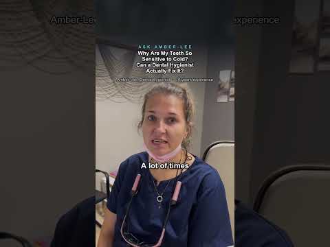 Amber-Lee, registered dental hygienist, explains why teeth are sensitive to cold at Bright White Dental Hygiene Clinic in Riverview NB