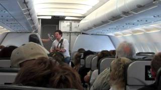 David St. Romain sings Twenty Years Late for delayed Frontier Airlines flight