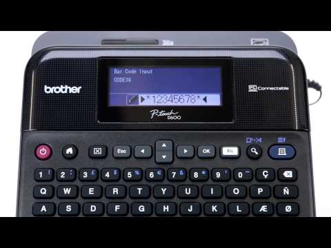 Brother p touch label printers how to add a barcode
