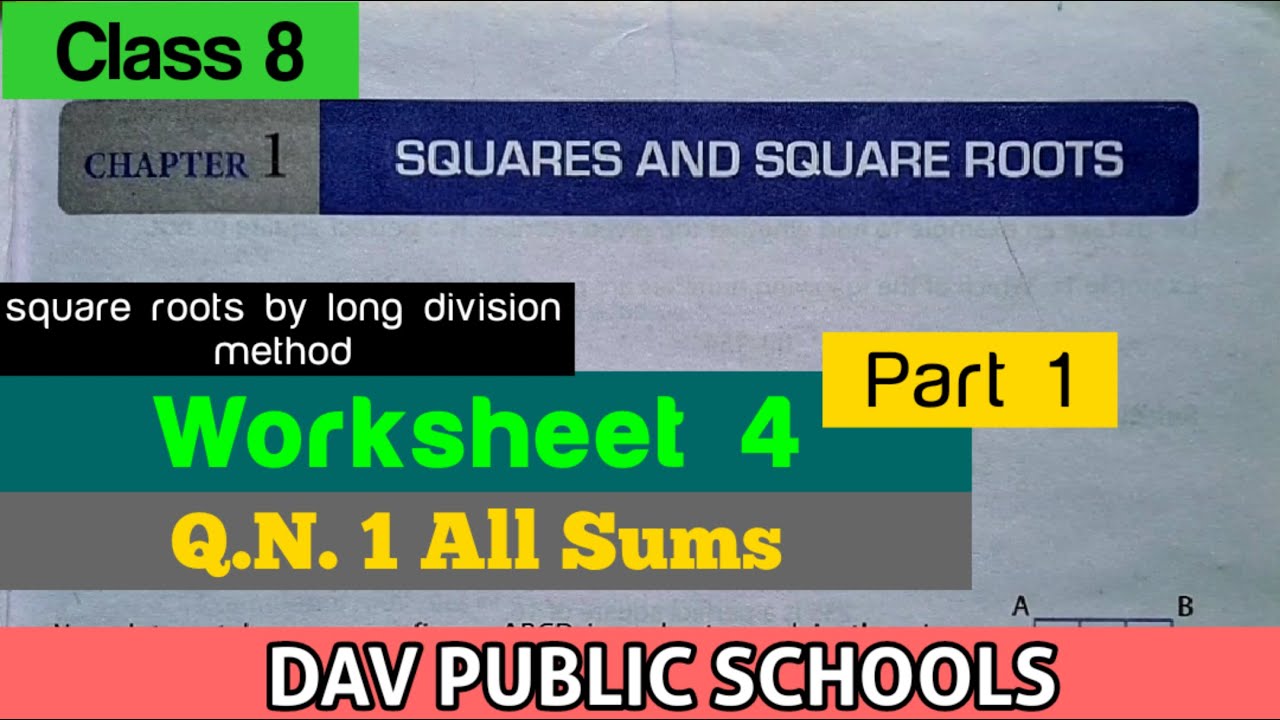 DAV class 8 maths chapter 1 worksheet 4 QN. 1 all sums