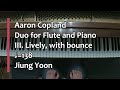 Piano Part- Copland, Duo for Flute and Piano, III. Lively, with bounce, ♩=138