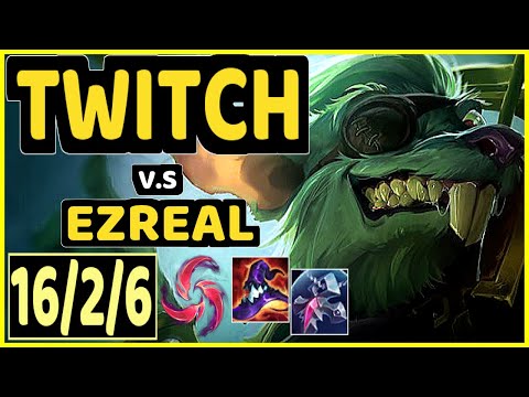 TWITCH vs EZREAL - 16/2/6 KDA BOTTOM ADC GAMEPLAY - BR Ranked MASTER