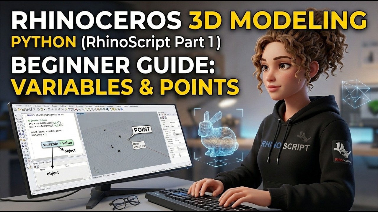 3D Modeling in Rhinoceros with Python (Rhinoscript Part 1) | Beginner Guide to Variables & Points