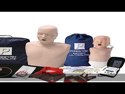 PRESTAN Ultralite CPR Manikin Bundle (1 Adult, 1 Infant), Medium Tone with AED UltraTrainer (Single