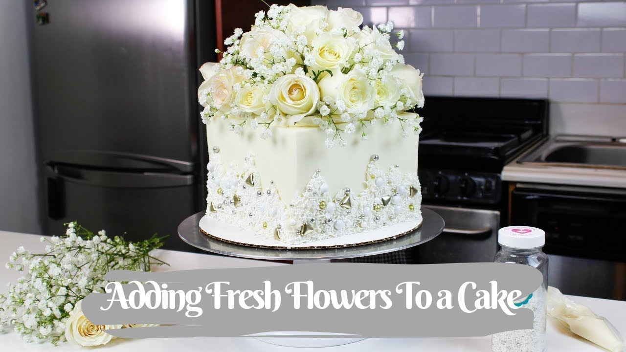 The Easiest Way To Add Fresh Flowers To A Cake (Food Safe) | CHELSWEETS