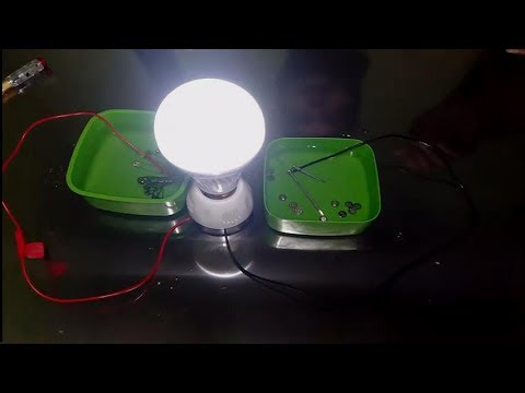 Free energy salt water with LED light bulbs - Experiment science projects at home