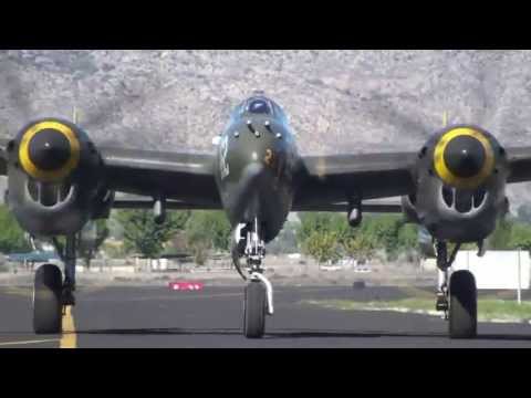 P-38 aerobatics by Steve Hinton Hemet-Ryan airshow 2013