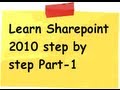 Tutorial 1 :- What is sharepoint 2010 , sharepoint ...