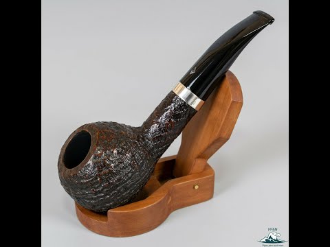 Parker Super Briar Bark Sandblasted Half Bent Apple 925 Sterling Silver Band 9mm