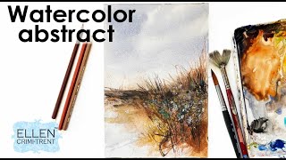 Watercolor abstract landscape for beginners