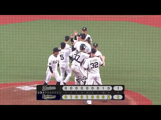 【9回表】チームは連勝!! バファローズ・ディクソンが最後を締めて13セーブ目!! 2019/8/16 B-M