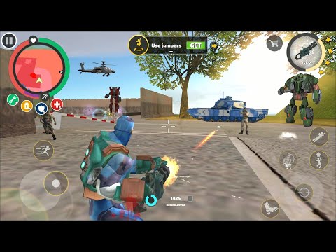 Rope Hero: Vice Town (Rope Hero with Machine Gun) Army Tank Stuck in Warehouse - Android Gameplay HD