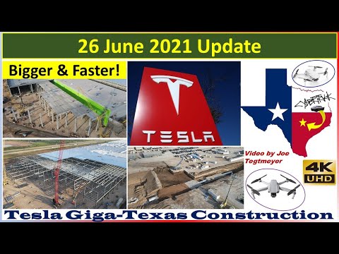 Tesla Gigafactory Texas 26 June 2021 Cyber Truck & Model Y Factory Construction Update (08:00AM)