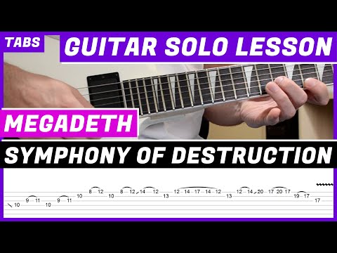 Megadeth - Symphony Of Destruction | GUITAR SOLO LESSON | GUITAR TAB | TUTORIAL #8