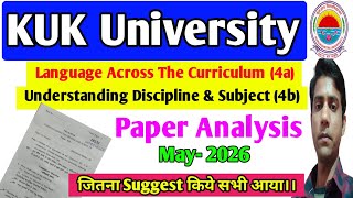 Language Across The Curriculum (4a), Understanding Discipline And Subject (4b) ||KUK UNIVERSITY,2026