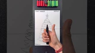 Christmas Tree with Paint Markers! ✍️✨🎄 || Stay tuned for the 2nd Technique! 🔜 #christmas