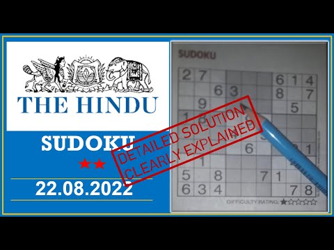 Video# 418 - How  to Solve 2 Star Hindu  Sudoku Feb 22,  2023 -  Step By Step Solution