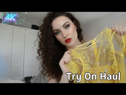 Lencería transparente 4K y estilos transparentes | Preciosa prueba de bikinis Shein 2025