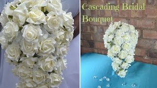How to create your own cascading bridal bouquet : DIY wedding flowers