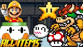 Super Mario Maker 3DS - All Items & Enemies