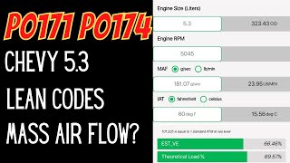 Chevy 5.3 Testing for P0171 P0174