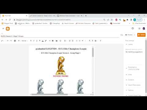www.goalunitedlegends.com ECL - Elite Champions League - Season 4 Group Stage 1 Draw