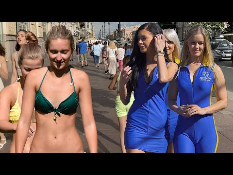 Russia , Walking in Saint-Petersburg |Beautiful Russian Girls on streets of Russian (July 2023) 🇷🇺