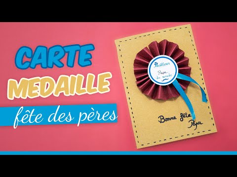 Fête des pères : activité manuelle médaille carte DIY