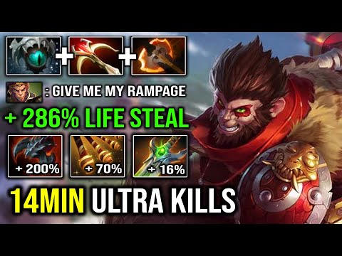 EPIC 14MIN ULTRAKILLS Battle Fury Monkey King | EPIC Dodge & Juke with 286% Insane Life Steal Dota 2