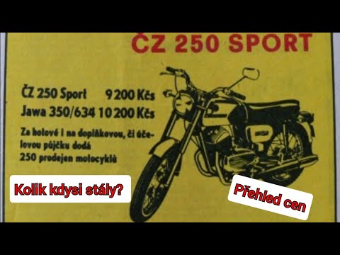 Přehled cen motocyklů JAWA a ČZ za socialismu. Ceny dle dobových účtenek