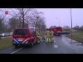 Brandweer en Vitens aan de slag bij het lek in de waterleiding in Lelystad