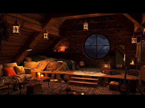 Cozy Attic Ambience | Indoor Rain Sounds with Thunderstorm for Sleeping, Study and Relaxation