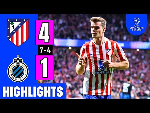 Atletico Madrid vs Club Brugge 4-1 Resumen | Sorloth Hattrick | UCL Highlights | Johnny Cardoso Goal