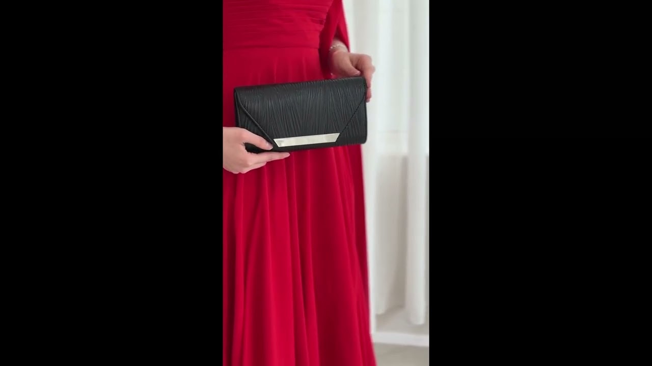 Clutch bag with a soft stripe pattern - Off white