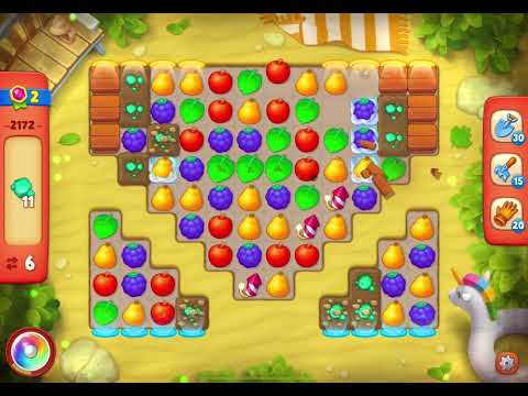 GardenScapes Level 2172 no boosters (15 moves)
