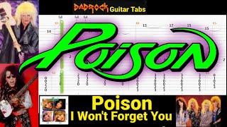 I Won&#39;t Forget You - Poison - Guitar + Bass TABS Lesson