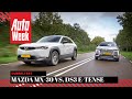 Mazda MX-30 vs. DS 3 Crossback E-Tense - AutoWeek Dubbeltest - English subtitles